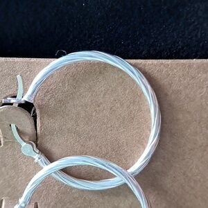 Sterling Silver‎ Rope Hoop Earrings! 25MM high!
